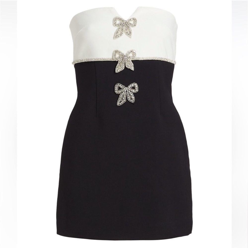 Self-Portrait Two-Tone Crystal Embellished Minidress